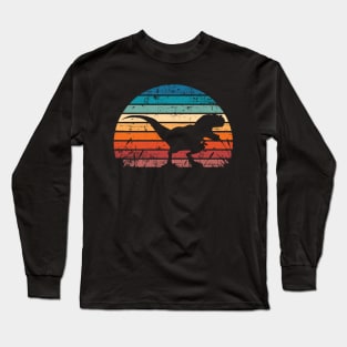 Trex Dinosaur Retro Sunset Long Sleeve T-Shirt